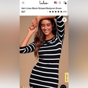 Lulus Heir Lines Black Striped Bodycon Dress